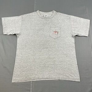 Vintage Grey T shirt Red Star graphic T shirt Tee Jays abstract Mens Size Large